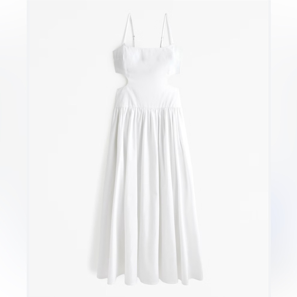 Abercrombie & Fitch Women’s Drop-waist Cutout Maxi Dress White Size XL NWT